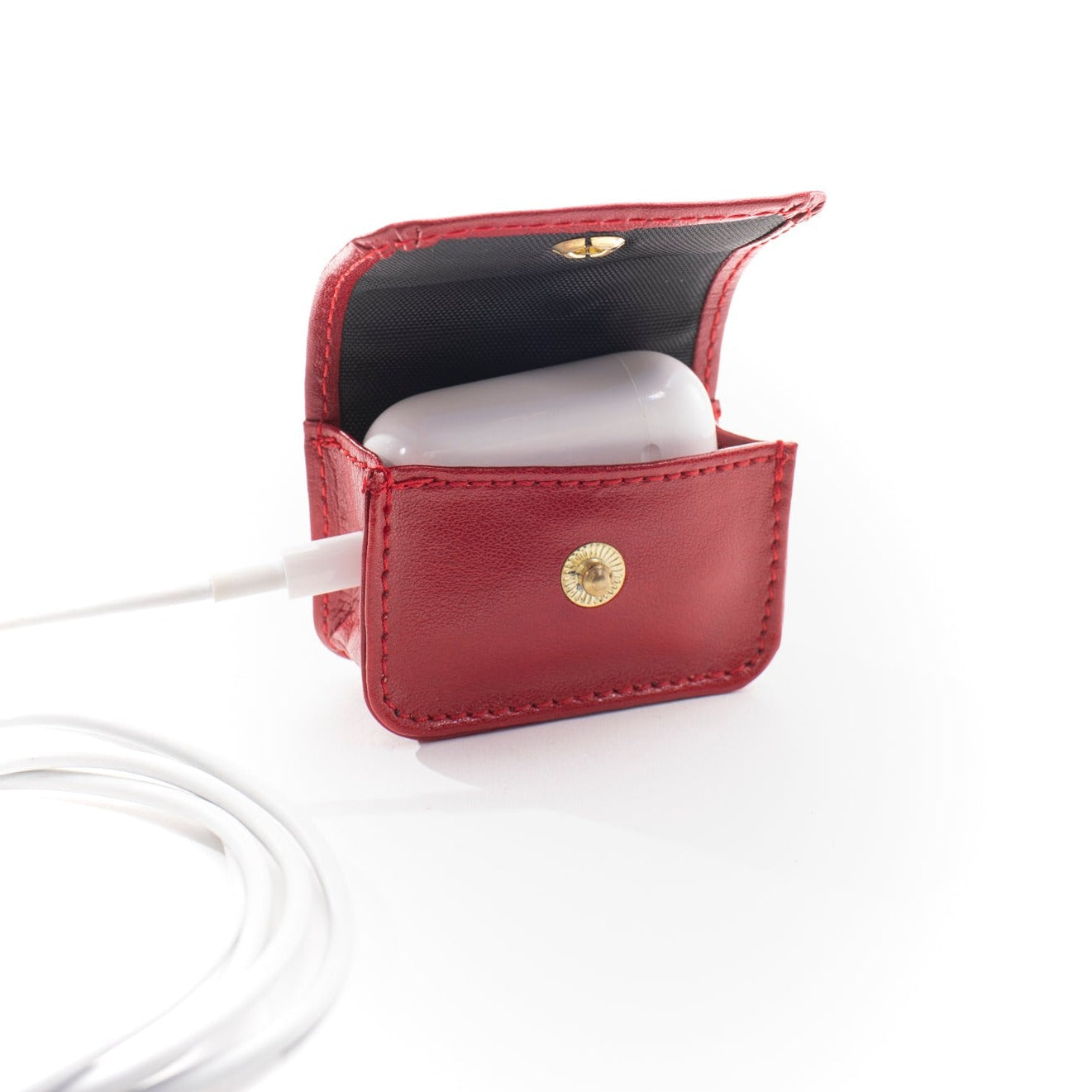 Earbud Pro Case - Ruby Red - Gold Toned Hardware