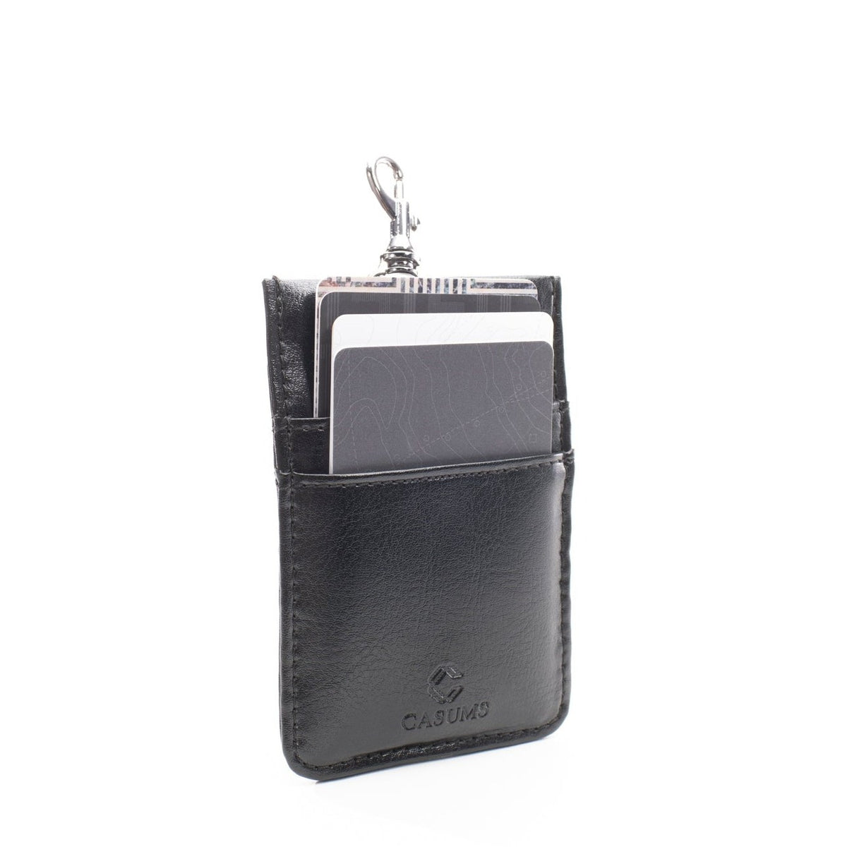 Card Case Wallet - Onyx (black) - Gunmetal Toned Hardware