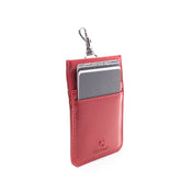Card Case Wallet - Ruby Red - Gunmetal Toned Hardware