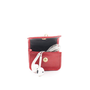 Earbud Pro Case - Ruby Red - Gold Toned Hardware