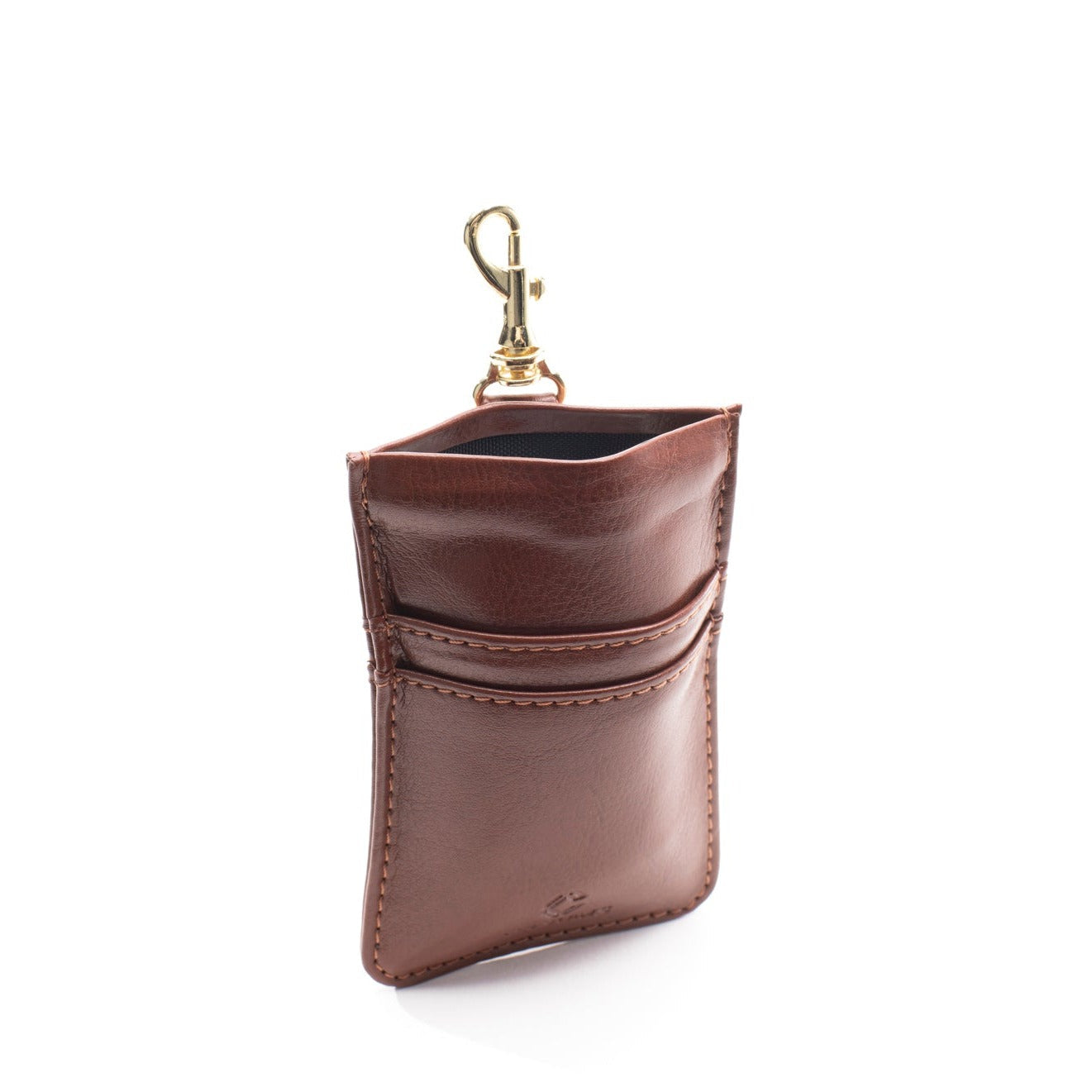 Card Case Wallet - Tan - Gold Toned Hardware