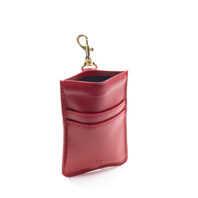 Card Case Wallet - Ruby Red - Gold Toned Hardware