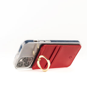 Phone Lanyard Wallet - Ruby Red - Gold Toned Hardware