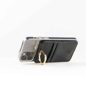 Phone Lanyard Wallet - Onyx (black) - Gold Toned Hardware