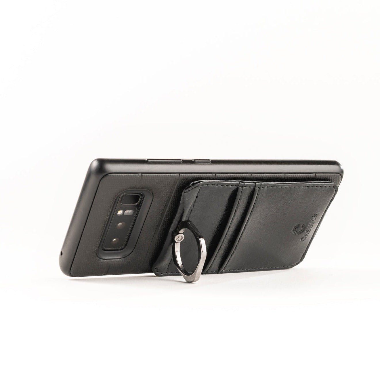 Phone Lanyard Wallet - Onyx (black) - Gunmetal Toned Hardware